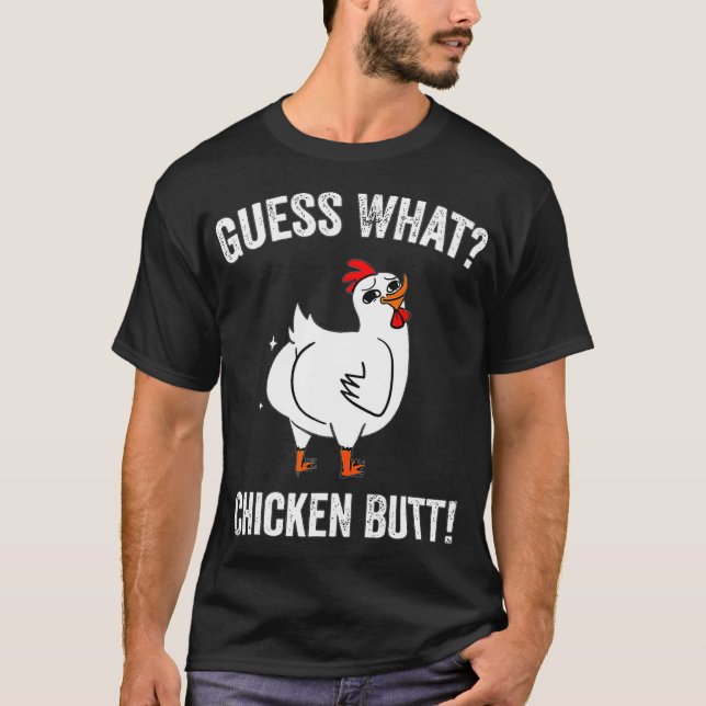 Funny Animal rät, was Hühner Hintern Niedliche Hüh T-Shirt (Vorderseite)