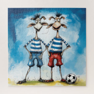 Funny animal soccplayer puzzle