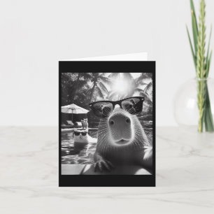 Funny Animal Swimming Pool Capybara Selfie mit Ca Karte