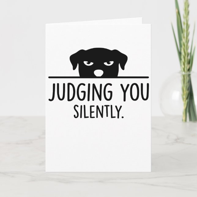 funny animals dog cafe Judging You Silently Karte (Vorderseite)