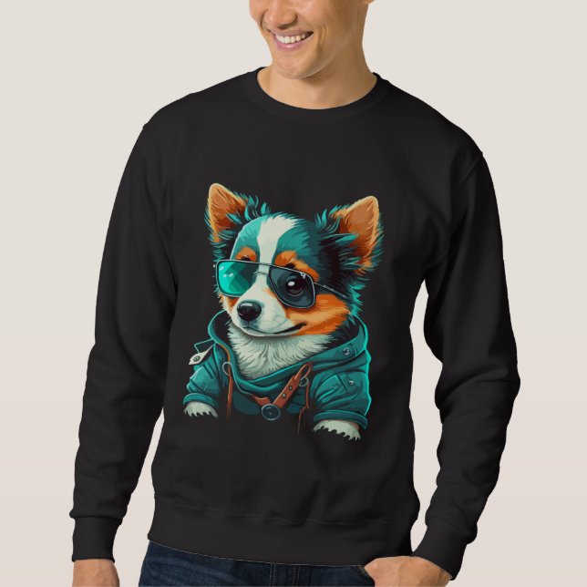 Funny Animals Dog Cat Owl Fox Cute 3 Sweatshirt (Vorderseite)