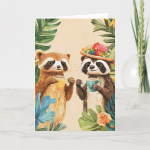 Funny Animals Exotic Blume Feiertagskarte