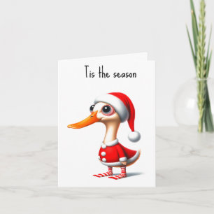 Funny Animated Duck Christmas Card Karte