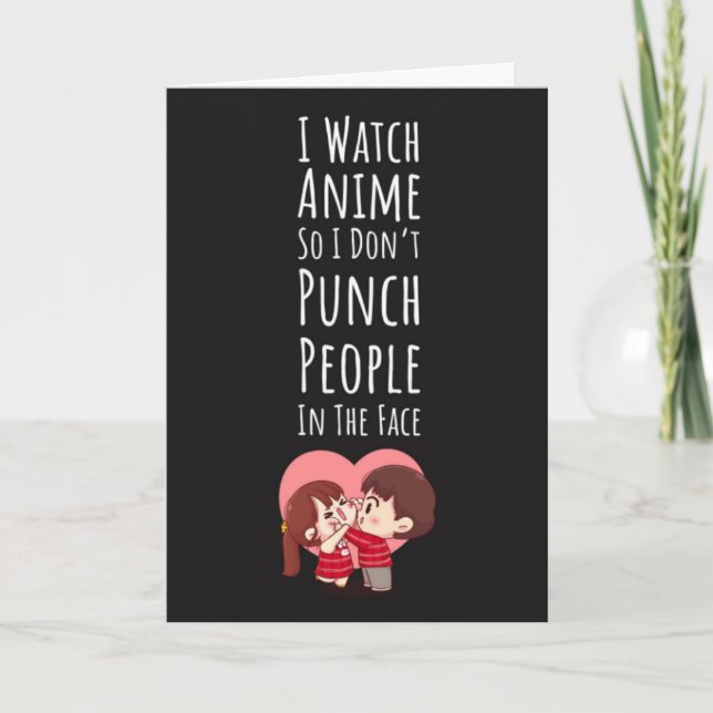 Funny Anime Cards Humor Otaku Kaiwaii Sarcastic Karte (Vorderseite)