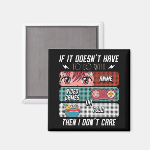 Funny Anime Fans Food and Video Games Lover Gesche Magnet