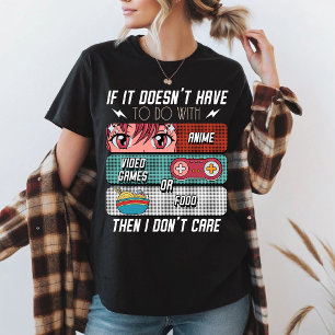 Funny Anime Fans Food and Video Games Lover Gesche T-Shirt