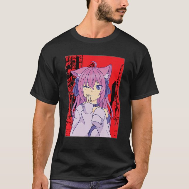 Funny Anime Japanisch Eyes Teen Girl Characters Ka T-Shirt (Vorderseite)