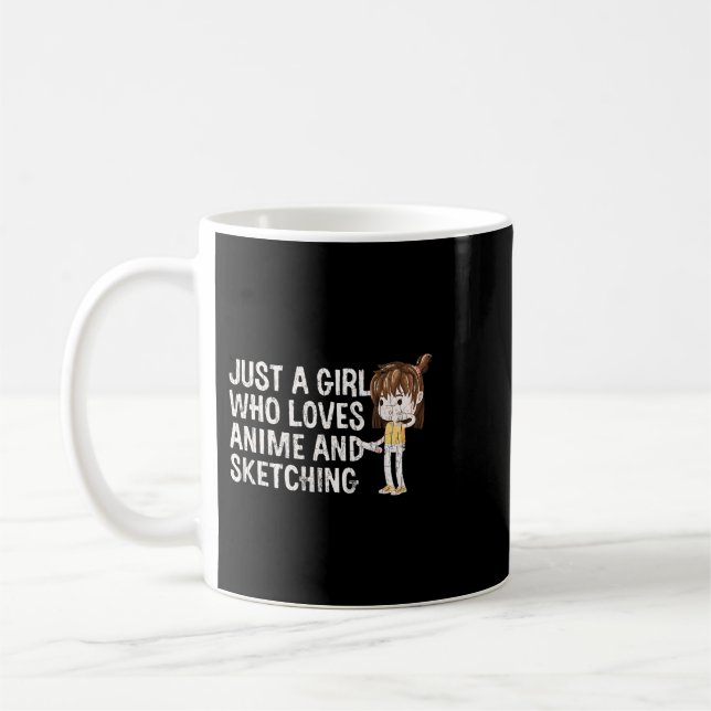 Funny Anime Sketching Design für Mädchen und Fraue Kaffeetasse (Links)