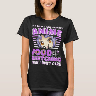 Funny Anime Sketching zeichnend Food-Liebhaber Ani T-Shirt