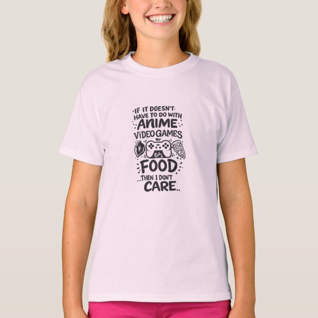 Funny Anime Video Games Food Gamer T-Shirt  (Vorderseite)