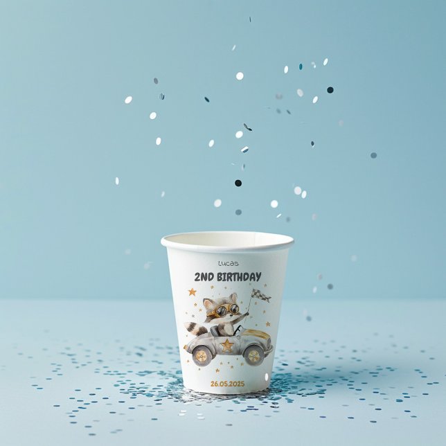 Funny Animes Race Cars 2. Geburtstag Pappbecher (Von Creator hochgeladen)