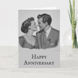 Funny Anniversary Vintag Classic Retro Couple Karte