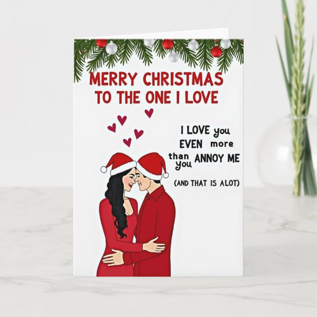 Funny Annoy Me Christmas Couple Card Karte (Vorderseite)