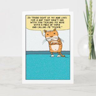 Funny Annoyed and Grumpy Cat birthday card Karte