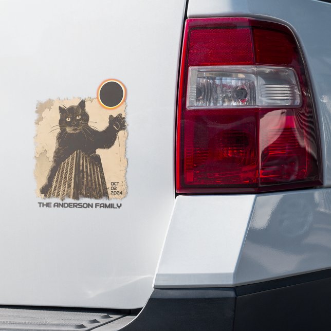 Funny Annual Solar Eclipse Cat 2. Oktober 2024 Aufkleber (Von Creator hochgeladen)