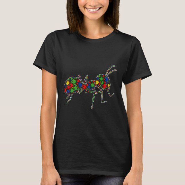 Funny Ant Animals Puzzle Stücke Autismus Bewusstse T-Shirt (Vorderseite)