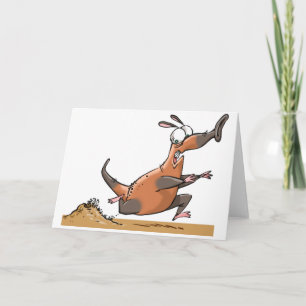 Funny Anteater Cartoon Quirky Running Animal Karte