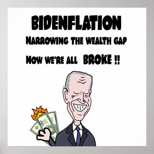 Funny Anti Biden Bidenflation Inflation Poster (Vorne)
