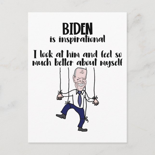 Funny anti Biden Puppet Inspiration Satire Postkarte (Vorderseite)