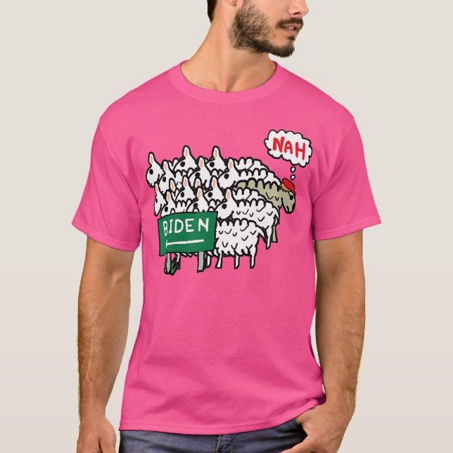 Funny Anti Biden Sheep T-Shirt (Vorderseite)