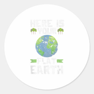 Funny Anti Flat Earth TShirt Runder Aufkleber