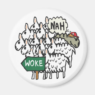 Funny Anti Geweckt Sheep Magnet