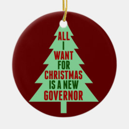 Funny Anti Governor Abbott Christmas Tree Keramik Ornament
