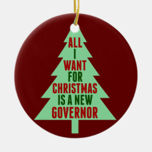 Funny Anti Governor Abbott Christmas Tree Keramik Ornament