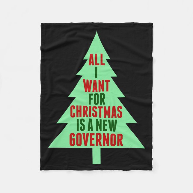 Funny Anti Governor Litical Christmas Humor  Fleecedecke (Vorderseite)