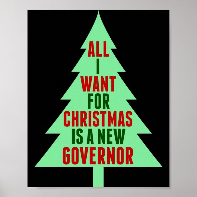Funny Anti Governor Litical Christmas Humor  Poster (Vorne)