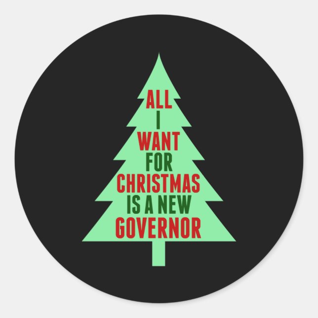 Funny Anti Governor Litical Christmas Humor  Runder Aufkleber (Vorderseite)