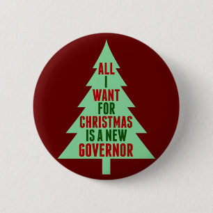 Funny Anti Governor Politischer Weihnachts-Spaß Button