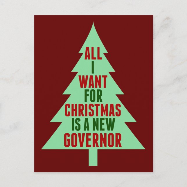 Funny Anti Governor Politischer Weihnachts-Spaß Postkarte (Vorderseite)