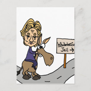 Funny Anti Hillary Politischer Cartoon Postkarte