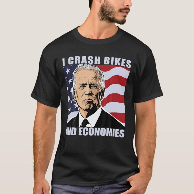 Funny Anti Joe Biden Fahrrad, I Crash Bikes und EC T-Shirt (Vorderseite)