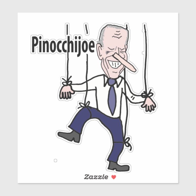 Funny Anti Joe Biden Pinocchijoe Pun Political Aufkleber (Blatt)