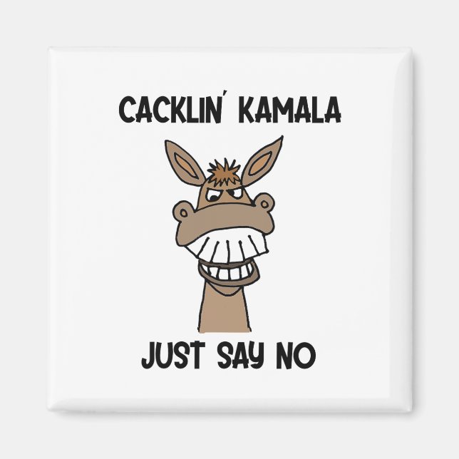 Funny Anti Kamala Harris Laughing Donkey Magnet (Vorne)