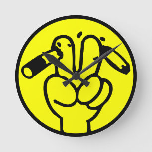 Funny Anti-Raucher ⚠ thailändisches ⚠ Runde Wanduhr