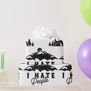 Funny Anti-Social Camping Ich Hasse Menschen Geschenkpapier