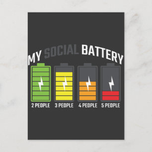 Funny Anti Social Introvertierte Low Social Batter Postkarte