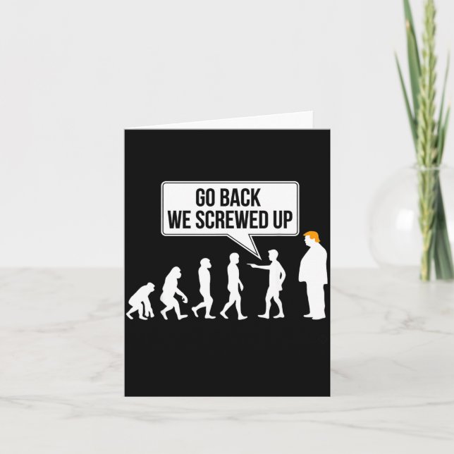 Funny Anti-trump Evolution Litical Humor  Karte (Vorderseite)