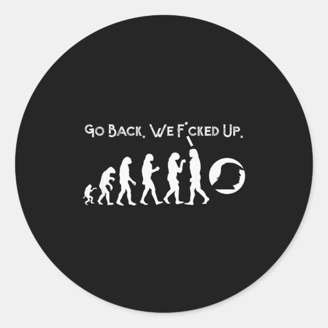 Funny Anti Trump - Go Back! Trump Evolution Tee  Runder Aufkleber (Vorderseite)