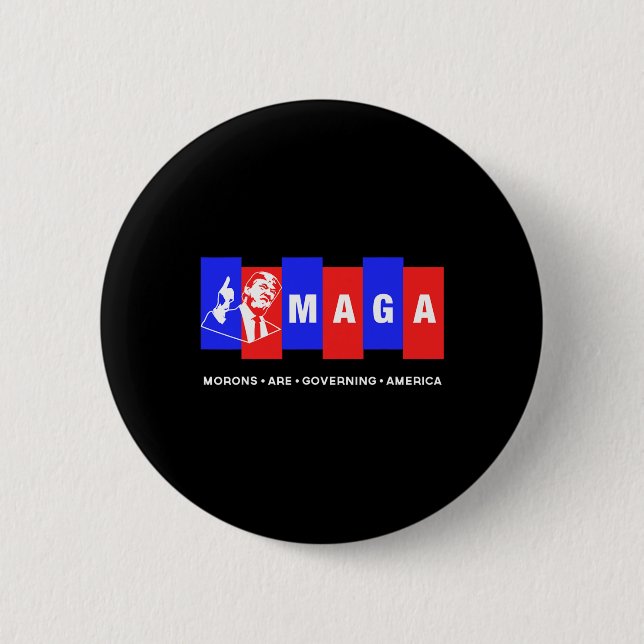 Funny Anti Trump Morons regieren Amerika Button (Vorderseite)