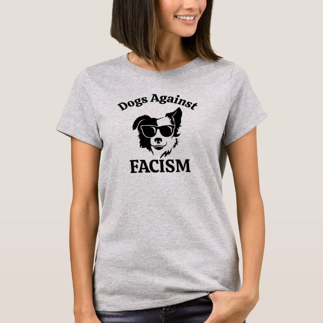 Funny Anti Trump Politische Hunde Feminist Dog Lov T-Shirt (Vorderseite)