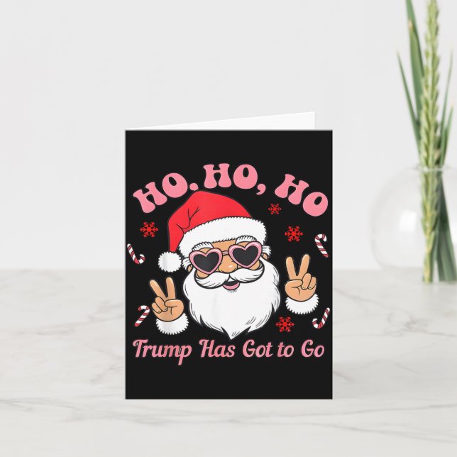 Funny Anti-trump Santa Christmas Litical Holiday T Karte (Vorderseite)