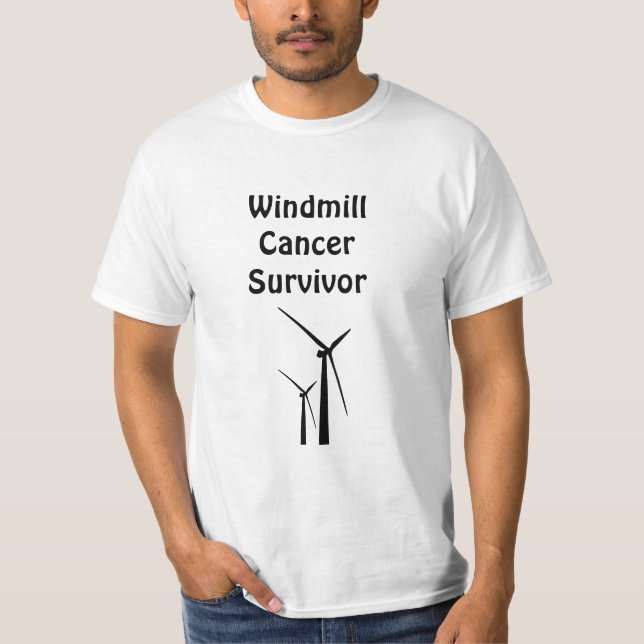 Funny Anti Trump Spaß, Windmill Cancer Survivor T-Shirt (Vorderseite)