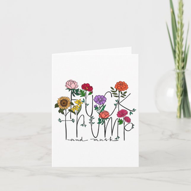 Funny Anti Trump Subtle Floral Blume Anti-Trump W Karte (Vorderseite)