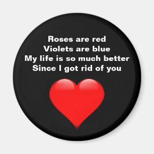 Funny Anti Valentinstag Gedicht Rotes Herz Magnet
