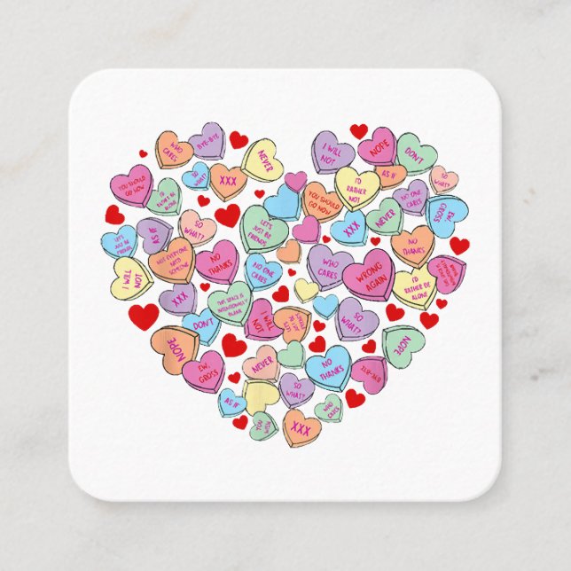 Funny Anti Valentinstag Quadratische Visitenkarte (Vorderseite)