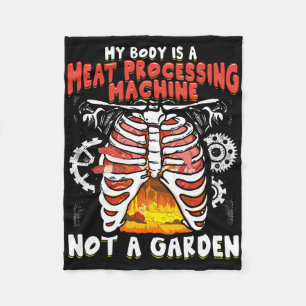 Funny Anti Vegan Meater Funny Meat Lover Grillen C Fleecedecke